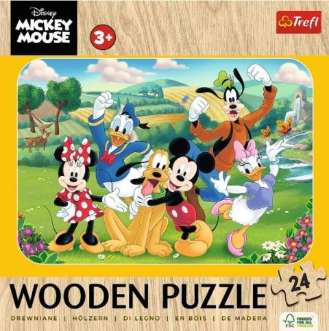 Puzzle drewniane 24 elementów Myszka Miki Mickey Trefl