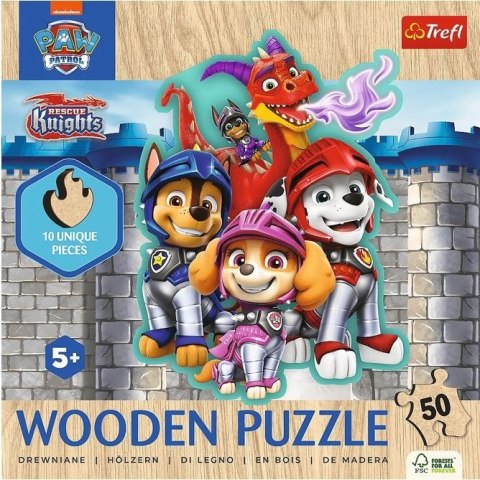 Puzzle drewniane 50 elementów Psi Patrol Trefl