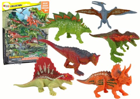 Zestaw Figurki Dinozaury 6 sztuk Kolorowe LEAN Toys