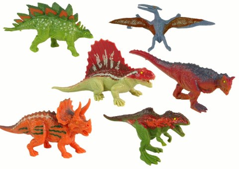 Zestaw Figurki Dinozaury 6 sztuk Kolorowe LEAN Toys