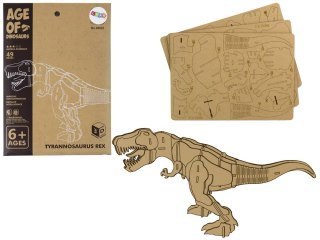 Drewniane Puzzle Przestrzenne 3D T-Rex Składanka Edukacyjna 22 Elementy LEAN Toys