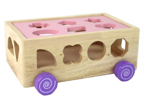 Drewniany Sorter Na Kółkach Edukacyjny Kształty Figury Geometryczne LEAN Toys