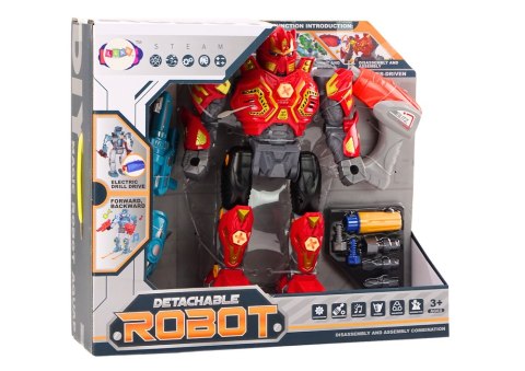 Robot Do Skręcania Broń Wiertarka Śrubokręt Światła Dźwięk Czerwony LEAN Toys