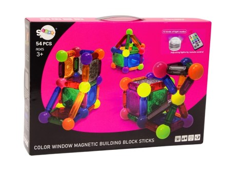 Zestaw Klocków Magnetycznych Z Podświetleniem 54 Elementy LEAN Toys