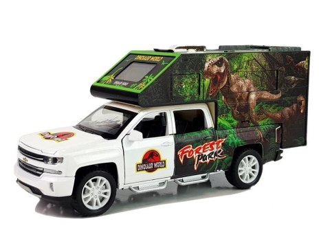 Camper z Dinozaurami Biały LEAN Toys