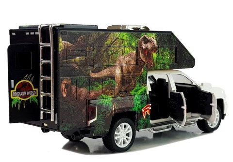 Camper z Dinozaurami Biały LEAN Toys