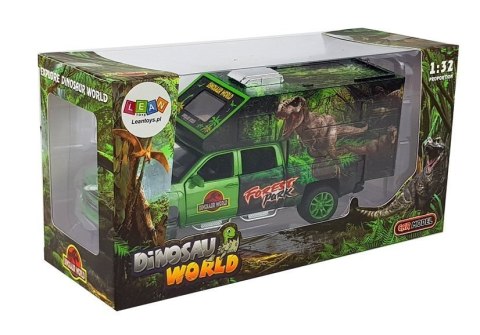 Camper z Dinozaurami Zielony LEAN Toys