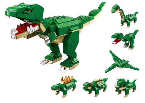 Klocki Konstrukcyjne Dinozaury 6w1 Zestaw DIY Dinozaur 1000 ele. LEAN Toys