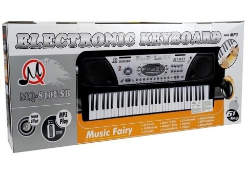 Organy Keyboard + Mikrofon Zasilacz MQ-810 MP3 LEAN Toys