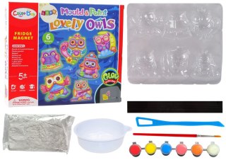 Zestaw DIY Do Malowania Świecące Sowy Gips Magnesy LEAN Toys