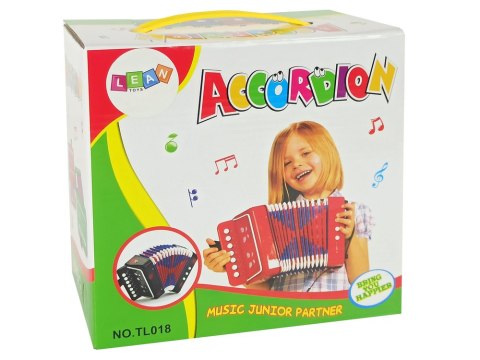 Akordeon Instrument Dla Małego Muzyka Czerwony LEAN Toys