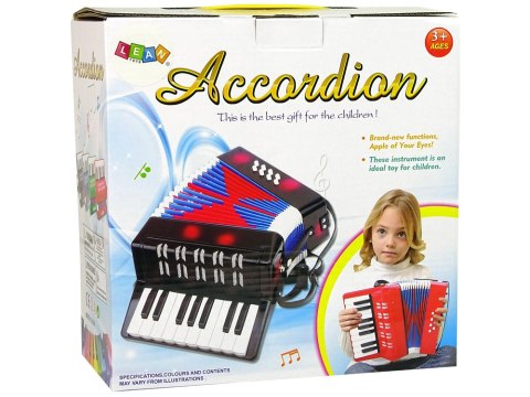 Akordeon Instrument Muzyczny Dla Dzieci Muzyka Czarny LEAN Toys