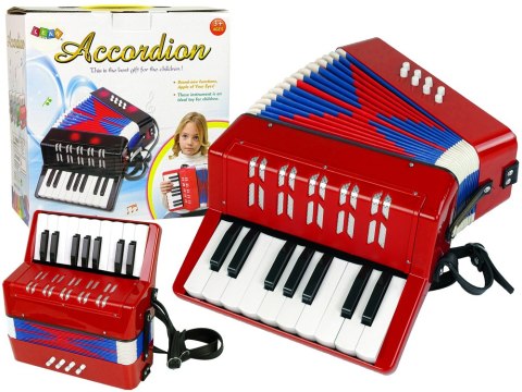 Akordeon Instrument Muzyczny Dla Dzieci Muzyka Czerwony LEAN Toys