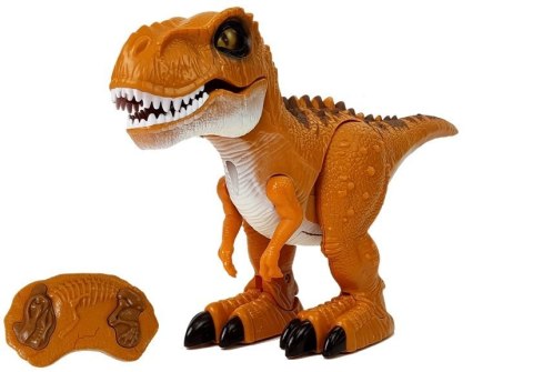 Dinozaur Zdalnie Sterowany R/C Brąz Dźwięk Światło Tyranozaur LEAN Toys