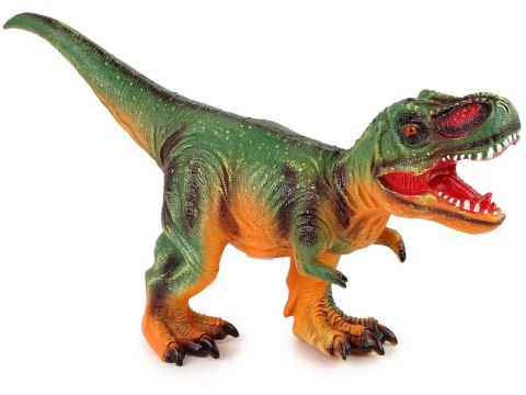 Duża Figurka Dinozaur Tyranozaur Rex Zielono- Pomarańczowy Dźwięk 60 cm Długości LEAN Toys