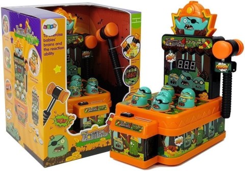 Gra Zręcznościowa Uderz Zombie Młoteczek Pomarańczowa Dźwięk LEAN Toys