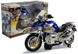 Motocykl Na Baterie ze Światłami i Muzyką Niebieski LEAN Toys