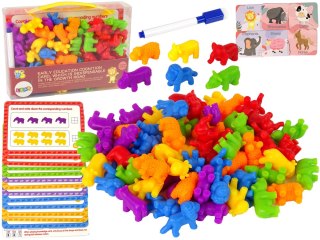 Zabawka Edukacyjna Zwierzęta Karty Zadań Liczenie Sorter 60 Elementów LEAN Toys