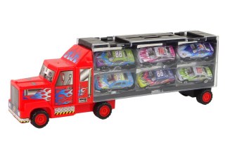 Zestaw Ciężarówka Transportowa Auta Wyścigowe 12szt. LEAN Toys