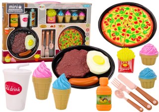 Zestaw Produktów Spożywczych Pizza Frytki Lody Sztućce LEAN Toys