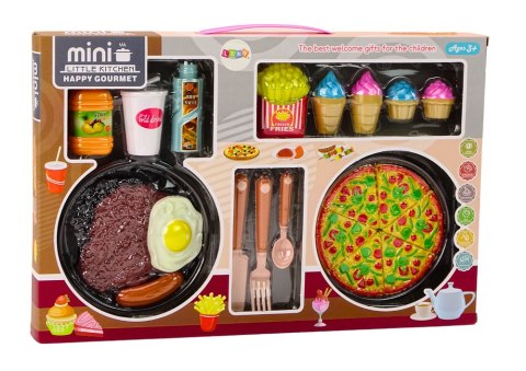 Zestaw Produktów Spożywczych Pizza Frytki Lody Sztućce LEAN Toys