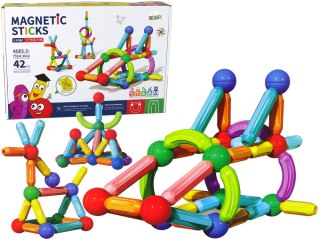 Klocki Magnetyczne Plastikowe Kolorowe LEAN Toys