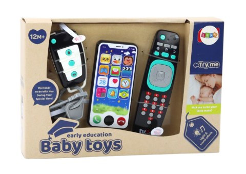 Zestaw Zabawek Dla Malucha Pilot Kluczyki Telefon Światła Dźwięki LEAN Toys