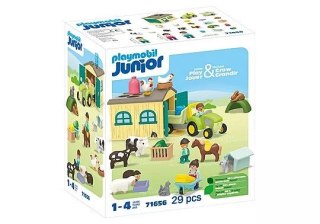 Zestaw z figurkami Junior 71656 Przygoda na gospodarstwie z traktorem, przyczepą i zwierzętami Playmobil