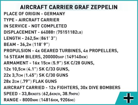 Klocki Aircraft Carrier Graf Zeppelin Cobi Klocki