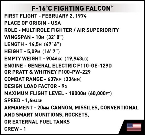 Klocki F-16C Fighting Falcon Cobi Klocki