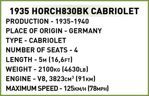 Klocki Horch830BK Cabriolet Cobi Klocki