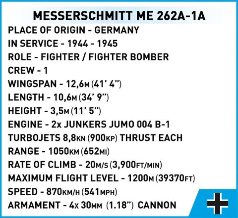 Klocki Messerschmitt Me262 A-1a Cobi Klocki