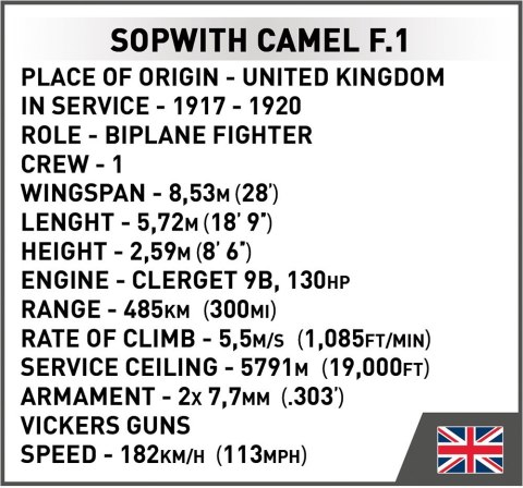 Klocki Sopwith Camel F.1 Cobi Klocki