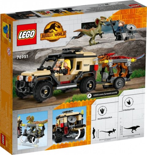 Klocki Jurassic World 76951 Transport pyroraptora i dilofozaura LEGO