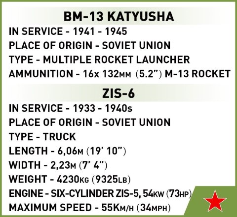 Klocki BM-13 Katyusha (ZIS-6) Cobi Klocki