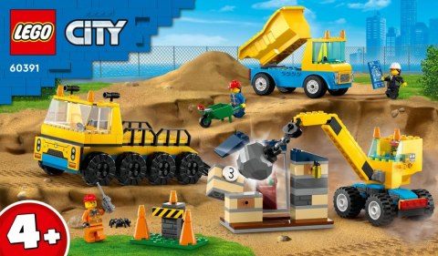 Klocki City 60391 Ciężarówki i dźwig z kulą wyburzeniową LEGO