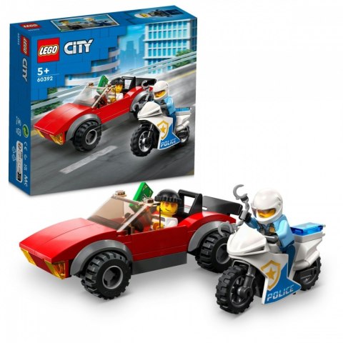 Klocki City 60392 Motocykl policyjny - pościg za samochodem LEGO