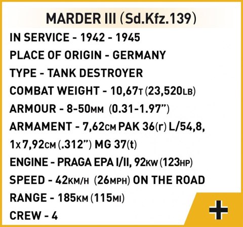 Klocki Marder III Sd.Kfz.139 Cobi Klocki