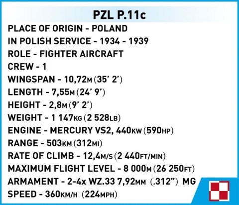 Klocki PZL P.11c Cobi Klocki