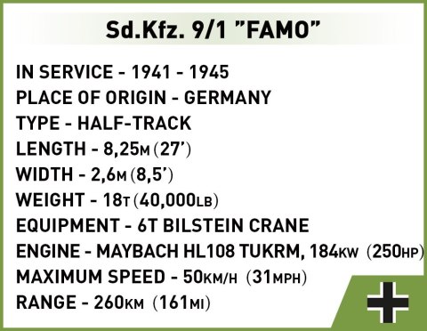 Klocki Sd.Kfz. 9/1 Famo Cobi Klocki