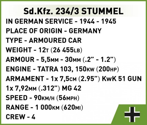 Klocki Historical Collection Sd.Kfz. 234/3 Stummel Cobi Klocki