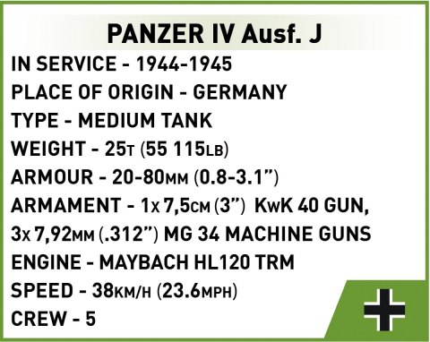 Klocki Panzer IV Ausf. J Cobi Klocki