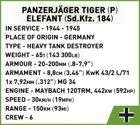 Klocki Panzerjager Tiger (P) Elefant Cobi Klocki