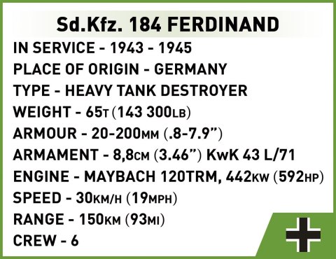 Klocki Sd.Kfz. 184 Ferdinand Cobi Klocki