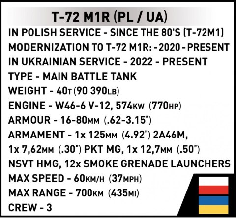 Klocki T-72M1R (PL/UA) Cobi Klocki