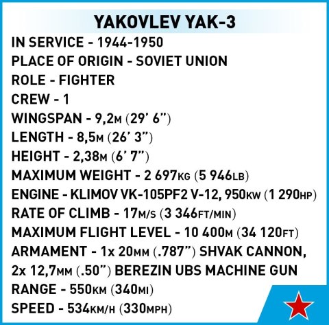 Klocki Yakovlev Yak-3 Cobi Klocki