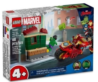 Klocki Marvel Super Heroes 76287 Iron Man z motocyklem i Hulk LEGO