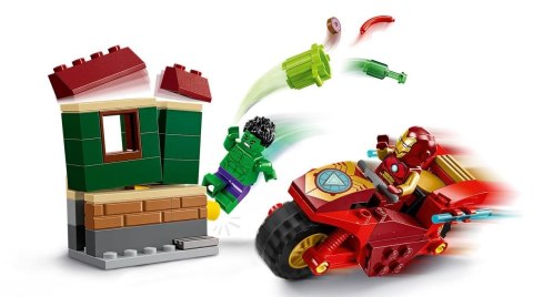 Klocki Marvel Super Heroes 76287 Iron Man z motocyklem i Hulk LEGO