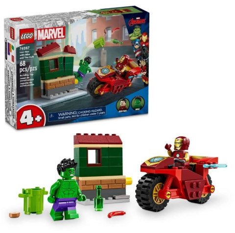 Klocki Marvel Super Heroes 76287 Iron Man z motocyklem i Hulk LEGO