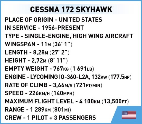 Cobi Klocki Cessna 172 Skyhawk 160 klocków biała Cobi Klocki